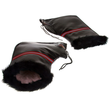 Set di manicotti universali in pelle skay nero (con e senza specchietti)