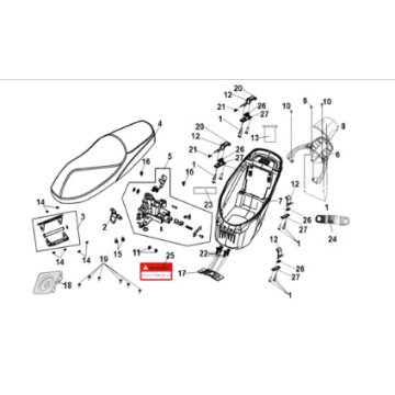 Sedile - portapacchi posteriore Sym E-Fiddle
