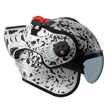 Casco ROOF Boxer Alpha Blackstar system argento opaco