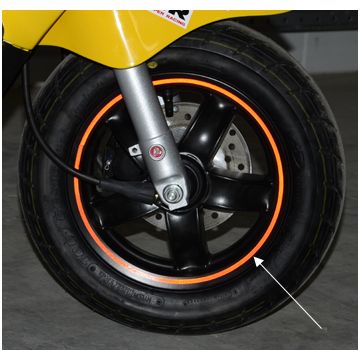 Adesivo passaruota + adattatore di montaggio rosso 5025