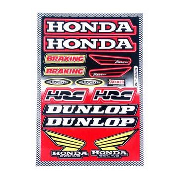 Set adesivi sponsor Dunlop/Honda/Honda Racing/HRC 982034 14 pezzi