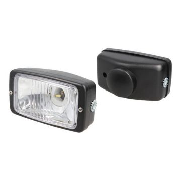 Faro rettangolare (prodotto in UE) 14 cm nero Guia