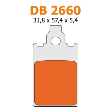 Set pastiglie freno Aprilia AF1/F12RST/F15/rosso rosa/Rev/Streetmate/TUA/You per delta db2660