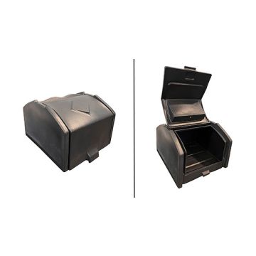 Scatola per pizza isolata da 90 litri con caricamento dall'alto + piastra di montaggio nera