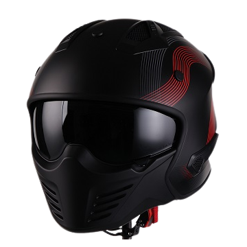 Casco Vito Bruzano nero/rosso