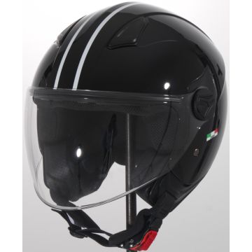 Casco jet per bambini Vito Moda Bambino nero lucido
