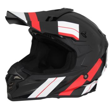 Casco motocross Vito Tivoli nero opaco/rosso bianco