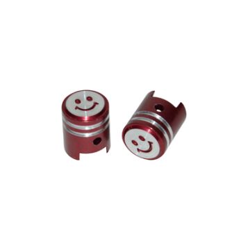 Set tappi valvole modello a pistone in alluminio rosso DMP 2 pezzi