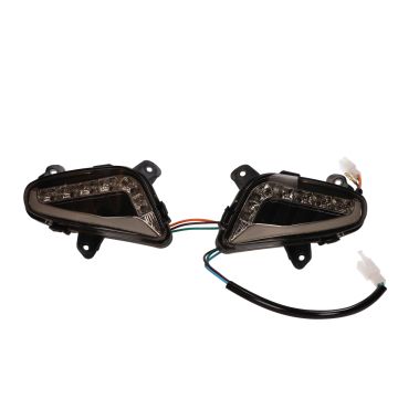 Set indicatori LED fumé Audi Look con luci diurne posteriori modello China LX Scooter/VX/VX50s/Riva/Napoli/Benson/Touring/Toscana/Lux/VXL/RL/Azzuro/Rimini/Delphi/GTS DMP