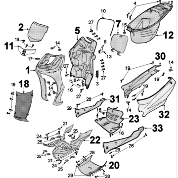 Beplating Peugeot Tweet 125 V E3 2013-2017 JET BLACK (M7)