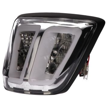Fanale posteriore -Power 1 LED Tube- Vespa Primavera/Sprint - cornice posteriore in vetro trasparente/nero opaco (marchio UE)