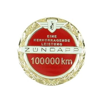 Adesivo con logo Zundapp, 100.000 km, inclusa spilla rossa
