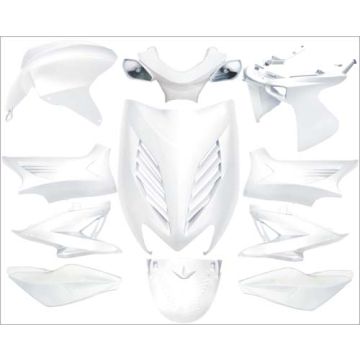 Kit Carene Yamaha Aerox <-2012 (YQ50/L/2-Stroke) / MBK Nitro bianco DMP 11 pezzi