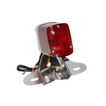 Fanale posteriore, da appoggio, completo di supporto cromato rosso, Yamaha FS1 DMP