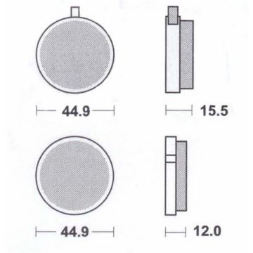 Set di pastiglie freno a forma tonda per freni anteriori Yamaha FS1