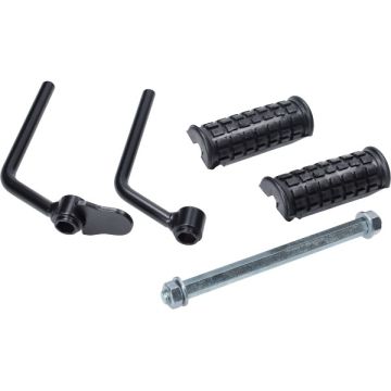 Staffa poggiapiedi + gomme (made in eu) nera adatta a maxi, macho