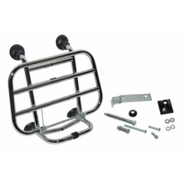 Portapacchi anteriore pieghevole di qualità A Vespa Primavera/Sprint cromato