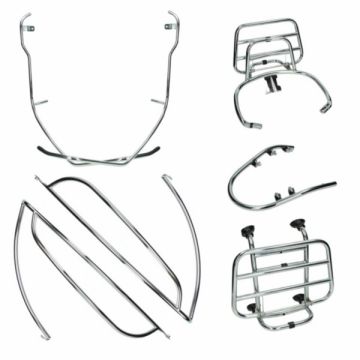 Set completo di staffe decorative + supporti cromati per Vespa Primavera/Sprint in 5 pezzi
