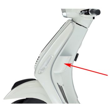 Tasca portaoggetti scudo gamba sinistra Vespa S - bianco Montebianco (544) 65429400BR originale