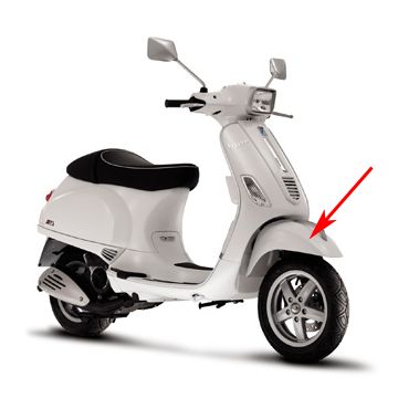 Parafango anteriore Vespa S bianco monte 544 originale 66653000br