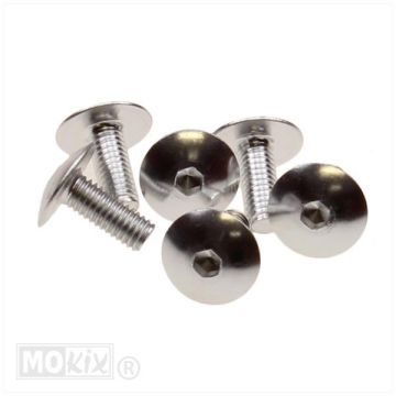 Vite per lamiera m6x15 esagonale in alluminio argento (6 pezzi)