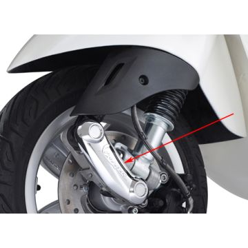 Coperchio protezione forcella anteriore -PIAGGIO/bracci girevoli curvi-cromato Vespa Primavera/Sprint 50-125-150 <-2017/GTS 125-250-300 <-2017 1C000835 originale