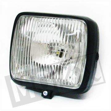 Faro quadrato universale grande 190x150mm incluso Kreidler/Zundapp Guia nero BA20D 12V 35/35	 
