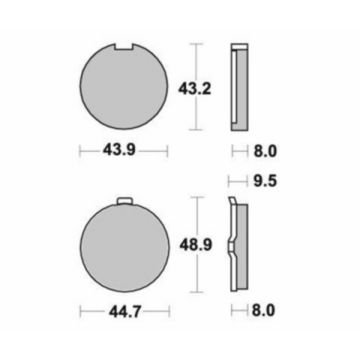 Set pastiglie freno rotonde Kreidler SBS 524hf