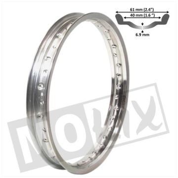 CERCHIO UNI 1.60-16 WM (36 raggi) CROMATO