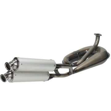 Doppio silenziatore per circuito di marmitta Tomos A35 trasparente/alluminio Tecno