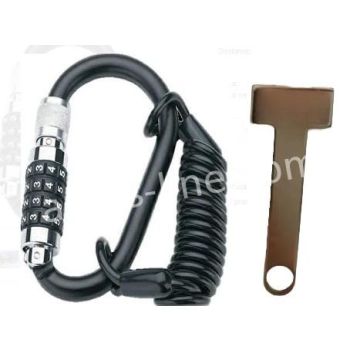 Chiusura a combinazione, moschettone con cavo promemoria