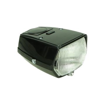 Faro angolare Puch Maxi con lampada nera 6V 15/15W
