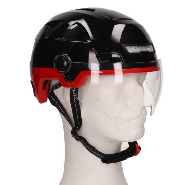 Casco Speed pedelec Vito E-light con visiera nera lucida e rossa