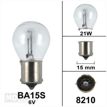Lampadina P21W BA15s 6V 21W-8210
