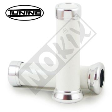 Manopole di regolazione in pelle bianca retrò