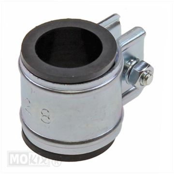 Connettore di marmitta piegato 28mm con gomma universale diametro interno 28-30mm Silex