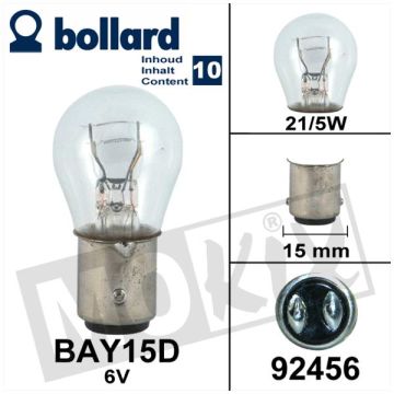 Lampadina 6V 21/5W BAY15D 10 pezzi