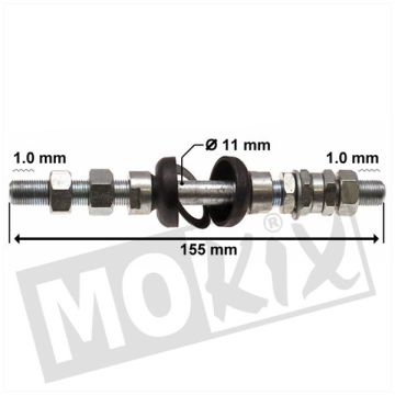 Asse anteriore Puch Maxi completo 11mm con assi