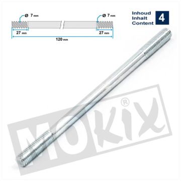 Perno cilindro Vespa/Tomos/Peugeot m7x120 (4 pezzi)