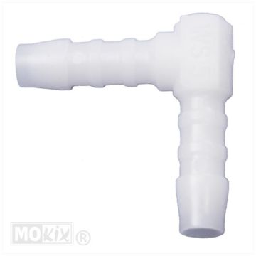 raccordo per tubo olio benzina angolato 90 gradi 5mm bianco