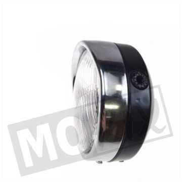 Faro universale tondo 140mm + interruttore nero/cromato