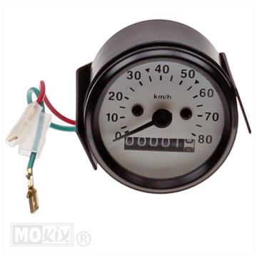 Orologio contachilometri universale rotondo 60mm 80 km/h modello VDO bianco Elec