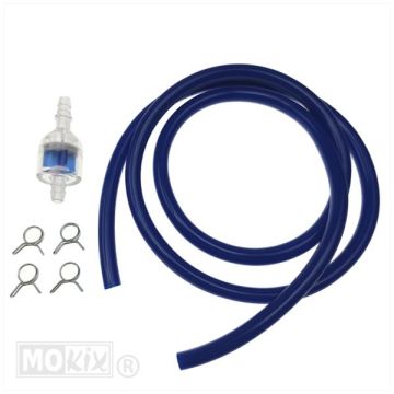 Kit tubo carburante/filtro diametro 5x8 PVC blu 100cm Supertec