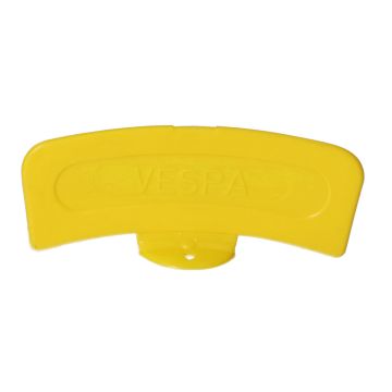Targhetta parafango anteriore gialla (Vespa) in plastica sul piede