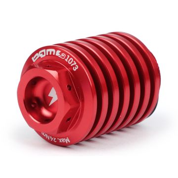 Tappo di scarico olio BGM PRO, CNC, rosso tutto Piaggio Leader 125-200cc, LEM 125-150cc, HE 125-150cc, IGET 125-150cc, Quasar/HPE 250-300cc, Master 400-500cc