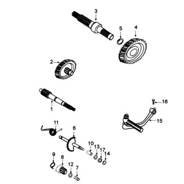 Aandrijfassen - kickstarter Peugeot Tweet 125 V E3 2013-2017