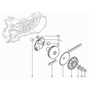 Variatore a cinghia trapezoidale Piaggio Typhoon 50 2 tempi Euro 3 2011