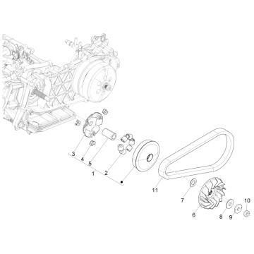 Variatore a cinghia trapezoidale Vespa GTS 125 IE ABS Euro 4 2019