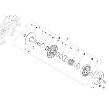 Frizione Piaggio MP3 300 HPE/300 HPE Sport ABS Euro 5 2020-2022