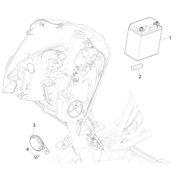 Batteria - Tromba - Relè di avviamento Piaggio Medley 125 ABS Euro 5 2021-2022